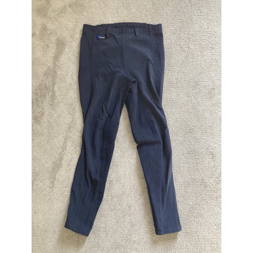 Irideon Riding Womens 2X Blue Inner Panel Equestrian Pull On Breeches Legging